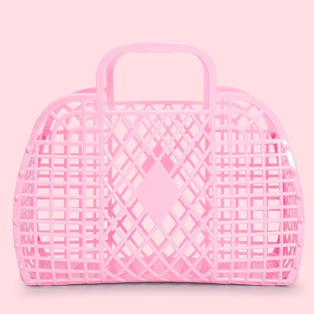 Sunjellies / Large Retro Basket / Bubblegum Pink