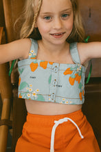 Load image into Gallery viewer, Tinycottons / KID / Strawberries Crop Top / Denim Blue