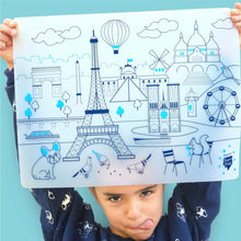 Load image into Gallery viewer, SuperPetit / Colouring Placemat Kit / Paris / Blue Bracelet