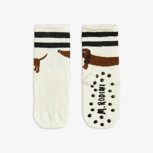 Mini Rodini / PRE SS25 / Anti-Slip Socks / 1-Pack / Dog / Offwhite