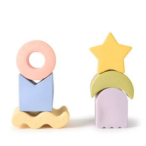 Oli & Carol / Bijt-en badspeelgoed / KIKO / 6 Figures / Stacking Toy Blocks