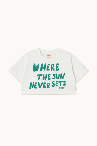 Tinycottons / KID / The Sun Graphic Crop Tee / Offwhite