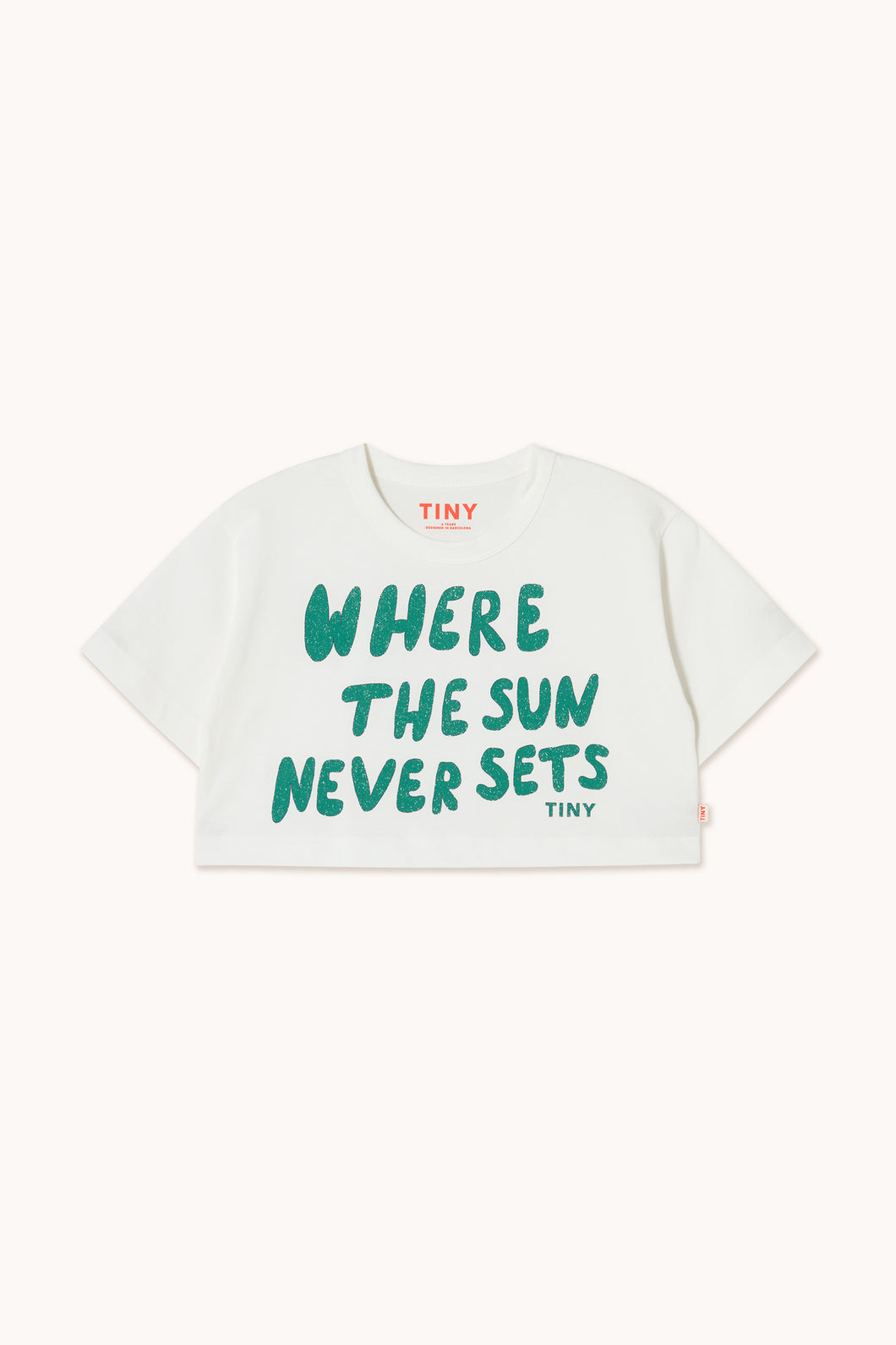 Tinycottons / KID / The Sun Graphic Crop Tee / Offwhite